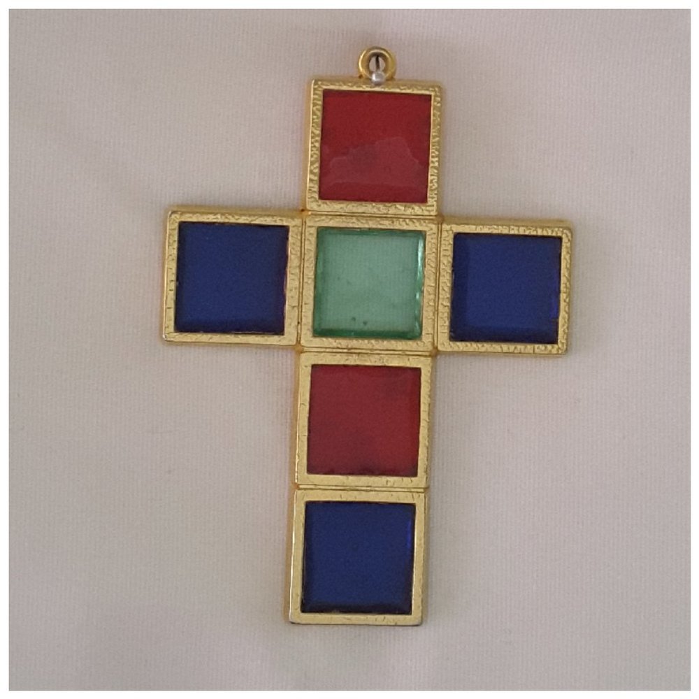Multi-colored Larger Style Cross Pendant.